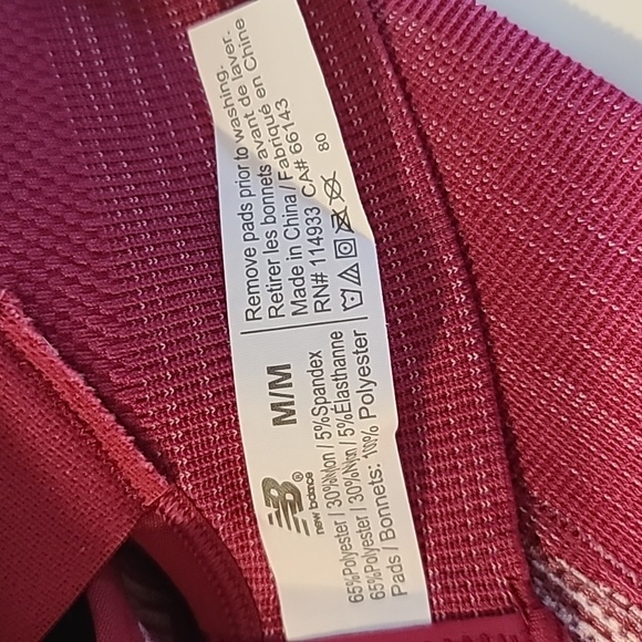 New Balance Raspberry Crossback Medium-Impact Sports Bra - Picture 4 of 4